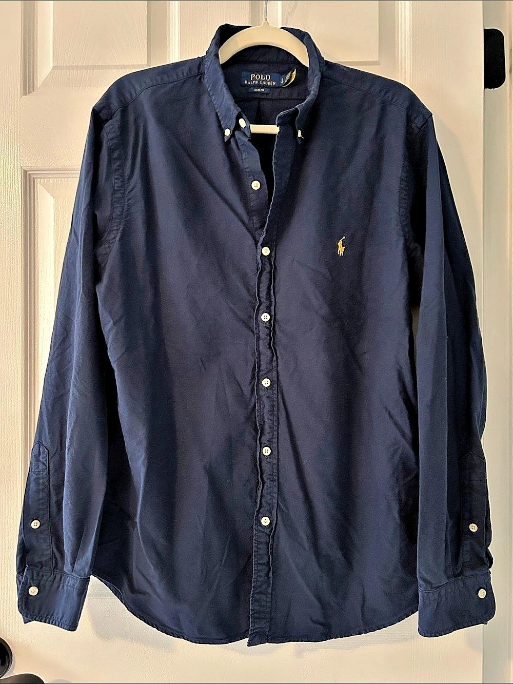 Polo Ralph Lauren Slim-Fit Stretch Poplin Shirt Navy Blue Large